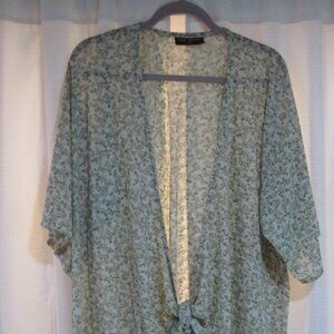 Light green lightweight tie up blouse Lane Bryant 18/20